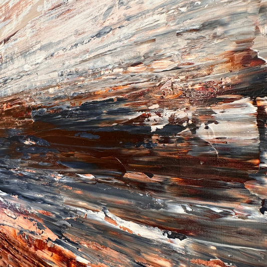 Ocean & Earth III abstract painting detail showing layered palette knife texture