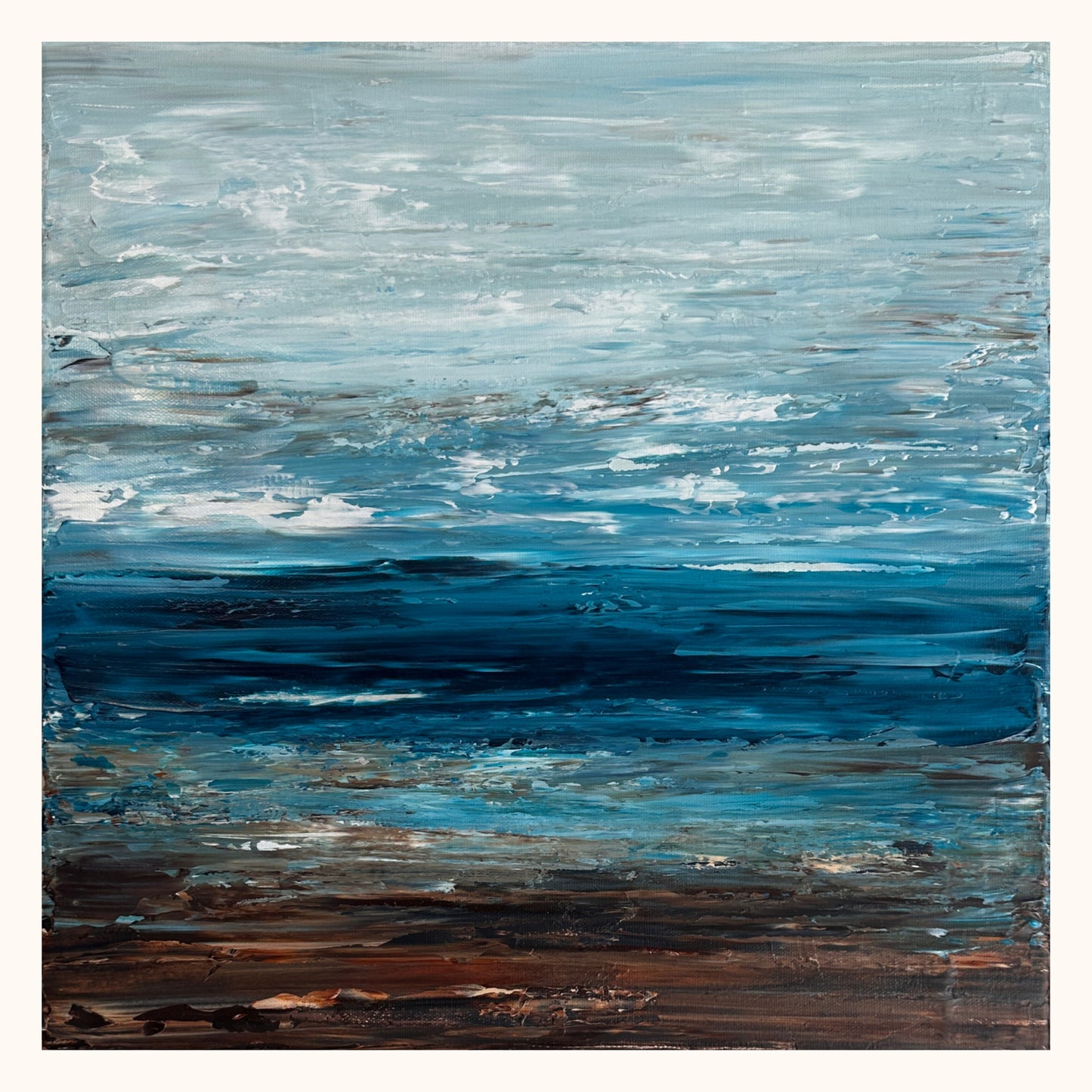 Deep Blue Horizon – Ocean & Earth VIII showing the original artwork without its frame
