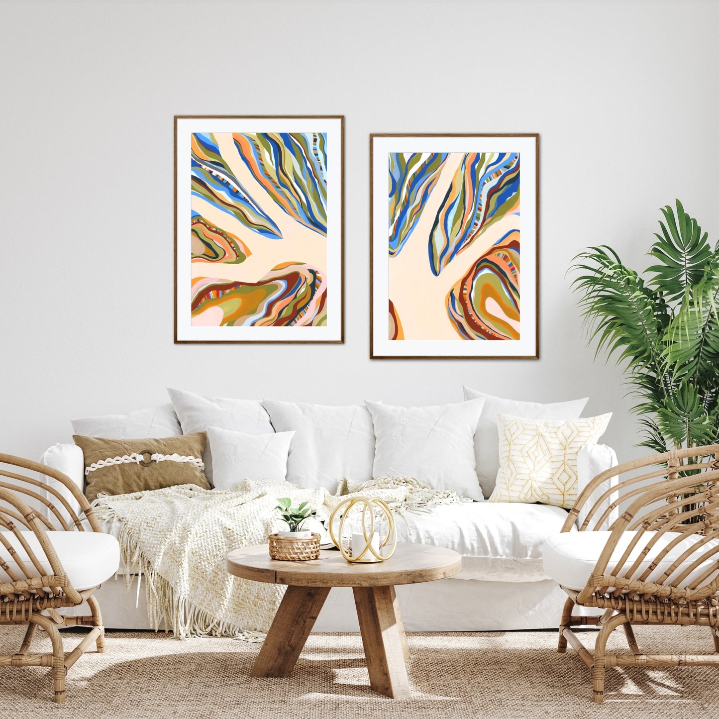 Red Desert White Gum Dancing - Unframed diptych