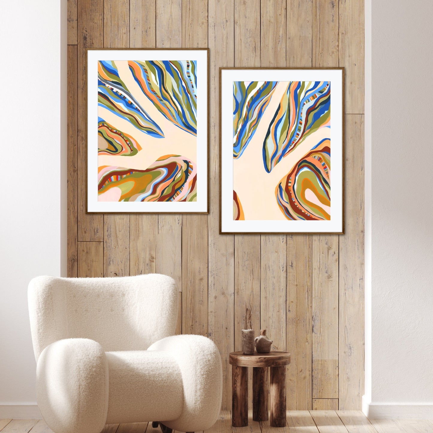 Red Desert White Gum Dancing - Unframed diptych