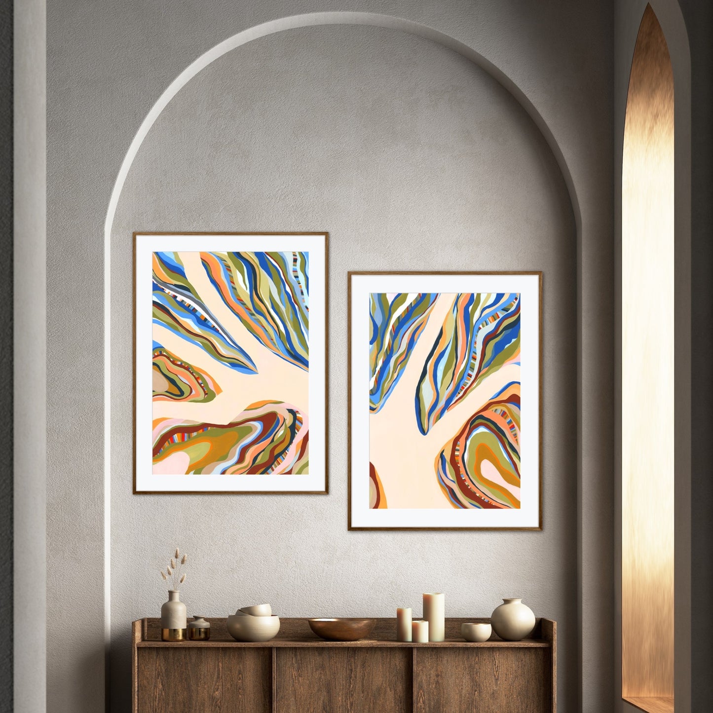 Red Desert White Gum Dancing - Unframed diptych