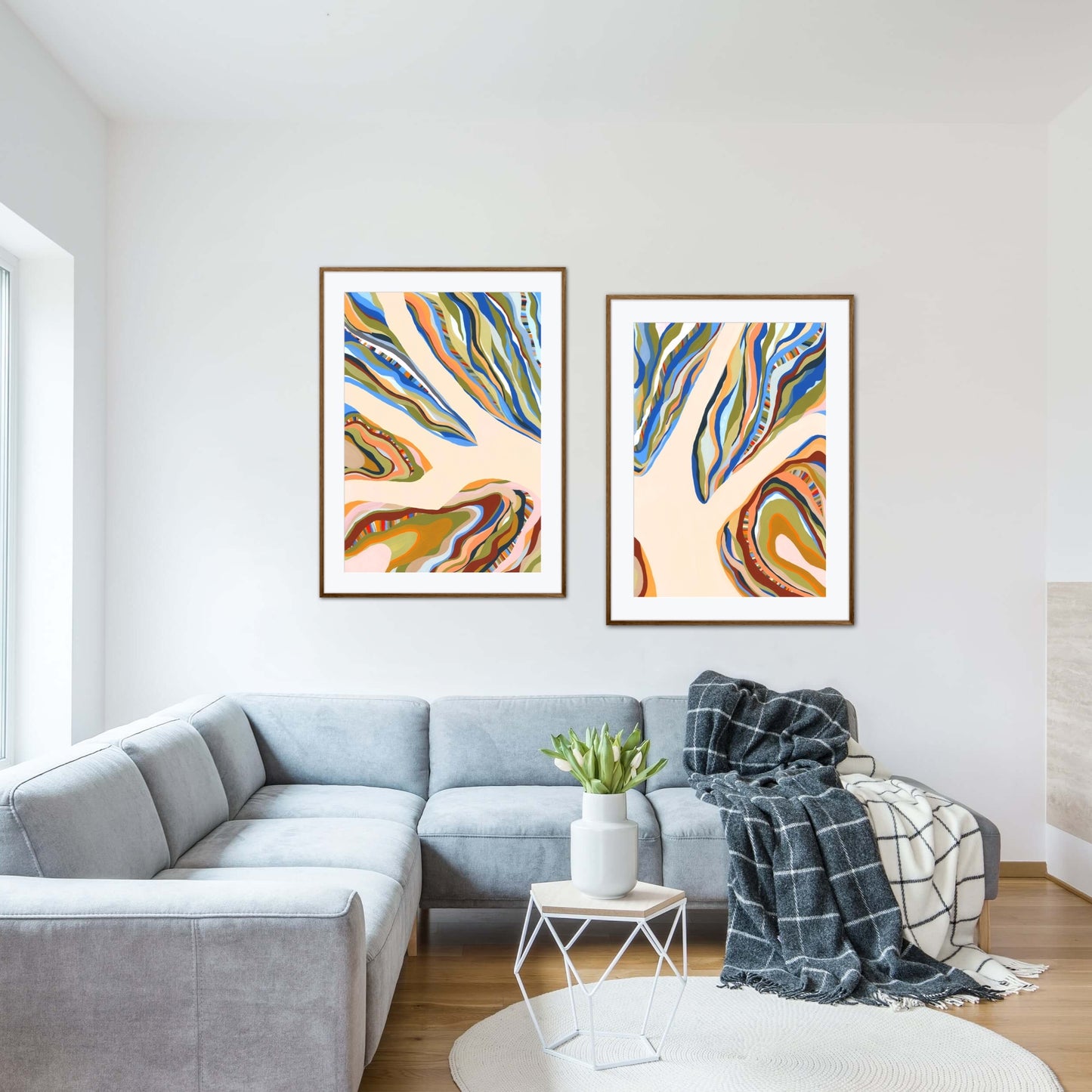 Red Desert White Gum Dancing - Unframed diptych