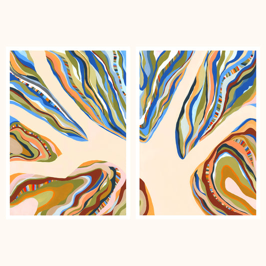 Red Desert White Gum Dancing - Unframed diptych