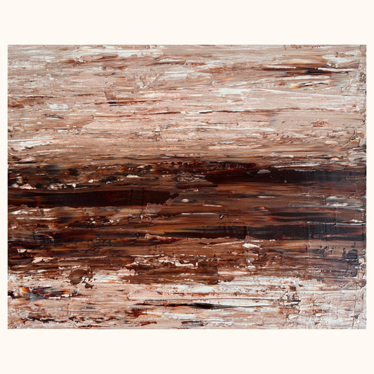 Ocean & Earth I original abstract acrylic painting in warm coastal tones