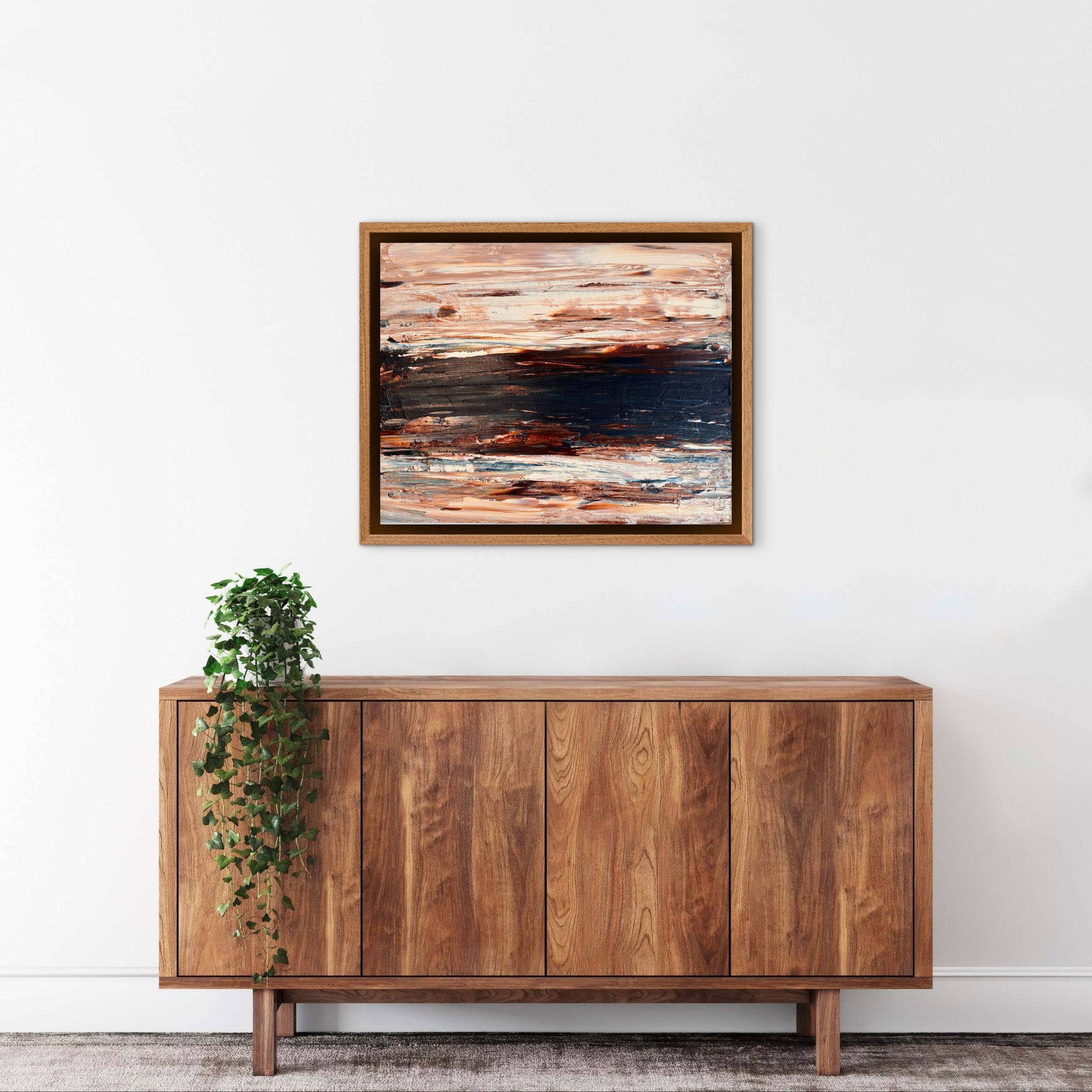 Ocean & Earth II abstract artwork shown on a wall in a contemporary interior