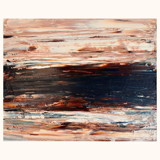Ocean & Earth II original abstract acrylic painting in warm coastal tones