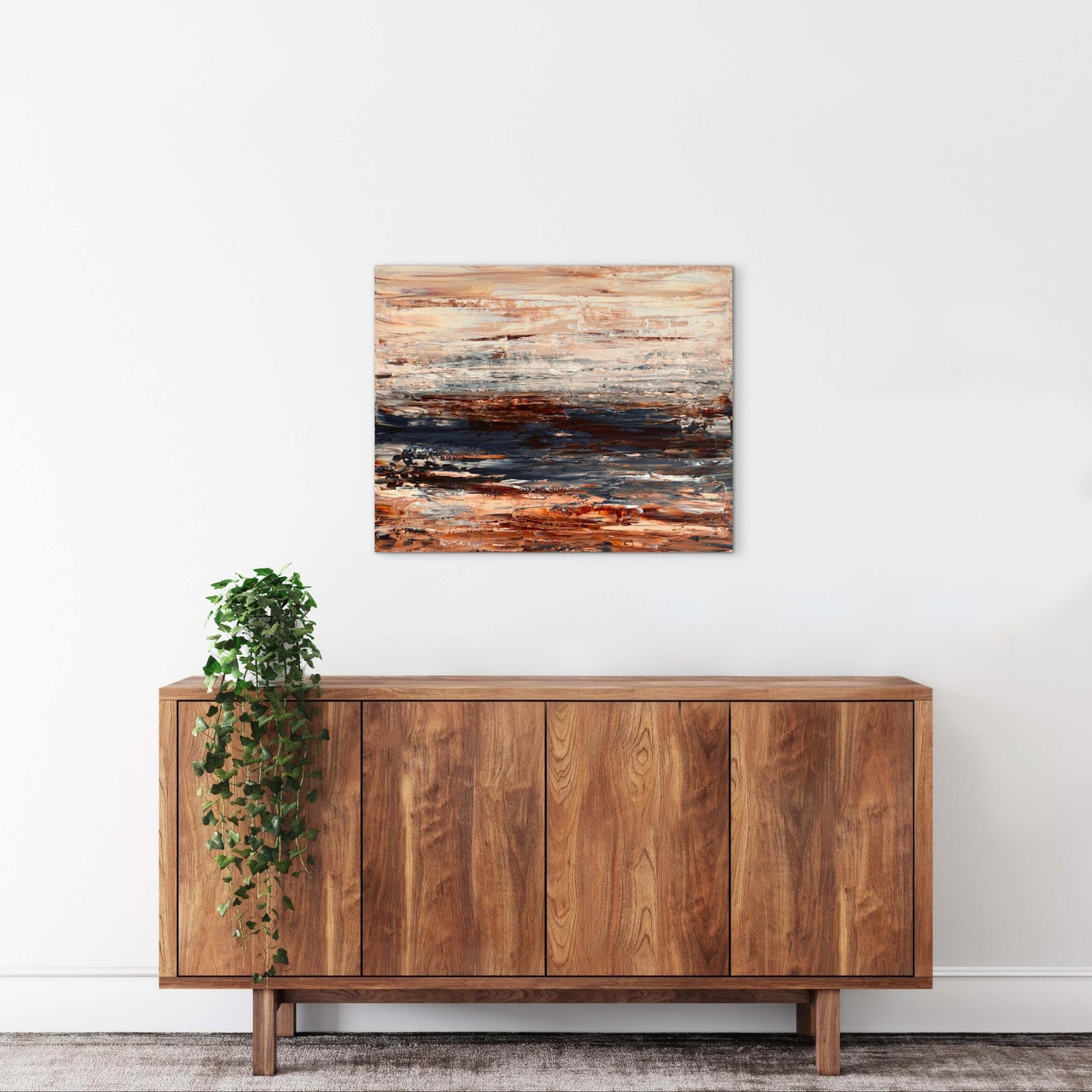 Ocean & Earth III original abstract artwork displayed in a contemporary interior