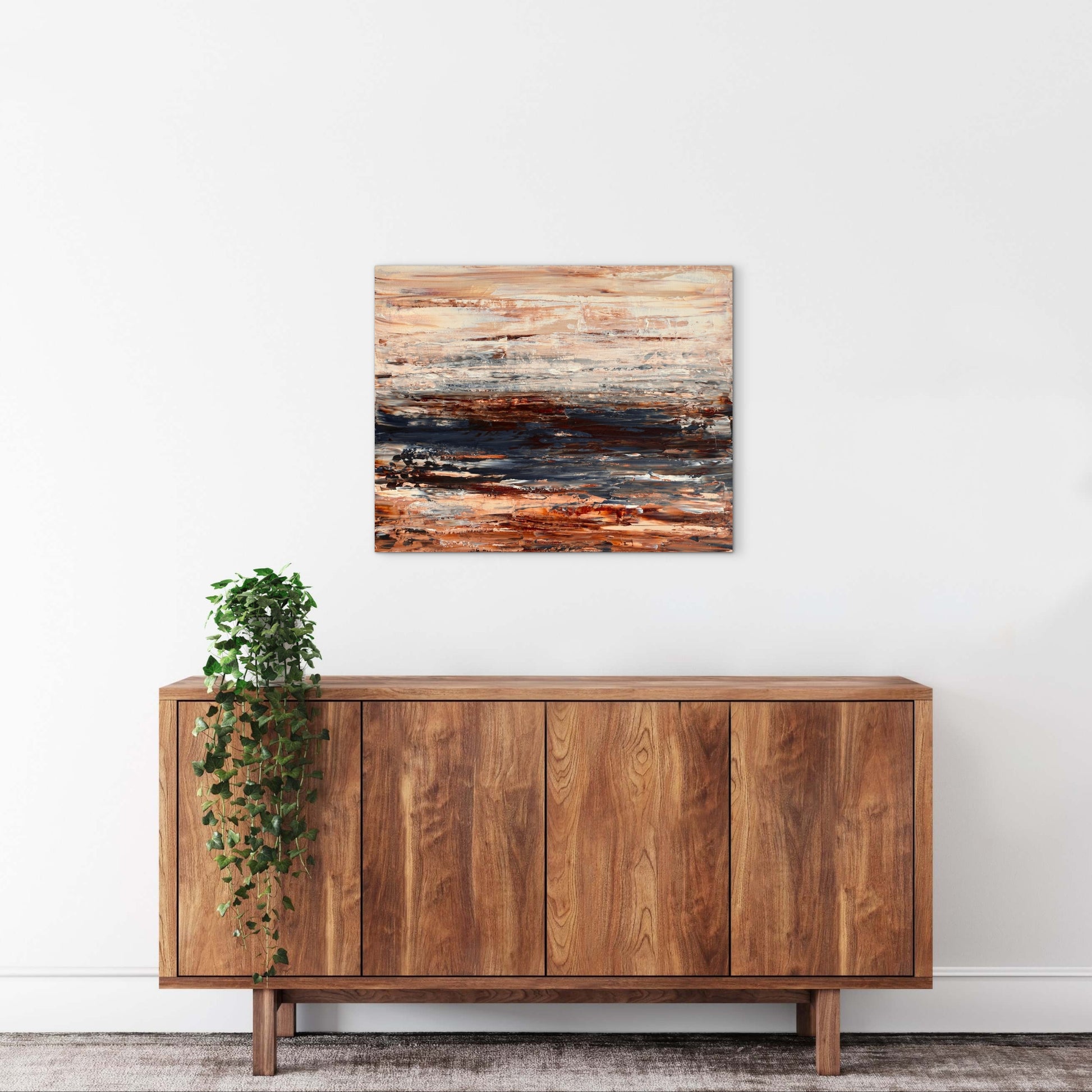 Ocean & Earth III original abstract artwork displayed in a contemporary interior